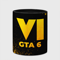 Кружка 3D GTA 6 - gold gradient, цвет: 3D-белый + черный — фото 2