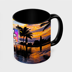Кружка 3D Grand theft auto 6 vice city, цвет: 3D-белый + черный