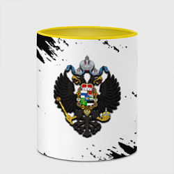 Кружка 3D Герб РФ имперская символика, цвет: 3D-белый + желтый — фото 2