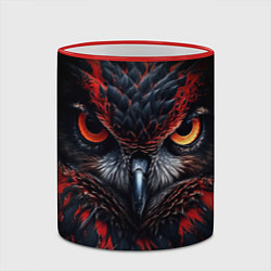 Кружка 3D Черная сова с красными глазами, цвет: 3D-красный кант — фото 2