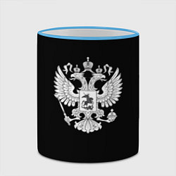 Кружка 3D Герб РФ серый патриотический, цвет: 3D-небесно-голубой кант — фото 2