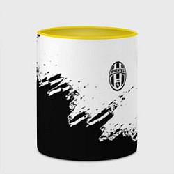 Кружка 3D Juventus black sport texture, цвет: 3D-белый + желтый — фото 2