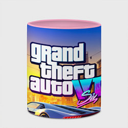 Кружка 3D Grand theft auto 6 street vice city, цвет: 3D-белый + розовый — фото 2