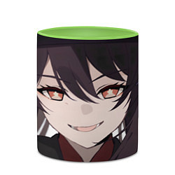 Кружка 3D Genshin Impact Hu Tao smile, цвет: 3D-белый + светло-зеленый — фото 2