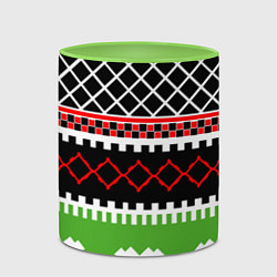Кружка 3D Узор из разноцветных фигур, цвет: 3D-белый + светло-зеленый — фото 2
