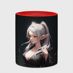 Кружка 3D Фрирен в кимоно- Sou sou no frieren, цвет: 3D-белый + красный — фото 2