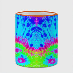 Кружка 3D Tie-Dye abstraction, цвет: 3D-оранжевый кант — фото 2