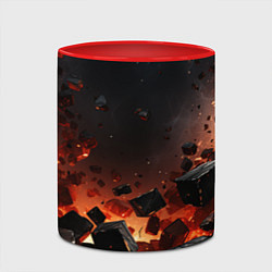 Кружка 3D Взрыв плит и огонь, цвет: 3D-белый + красный — фото 2