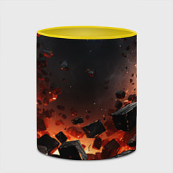 Кружка 3D Взрыв плит и огонь, цвет: 3D-белый + желтый — фото 2