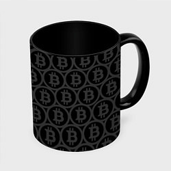 Кружка 3D Биткоин патерн, цвет: 3D-белый + черный