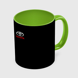 Кружка 3D Toyota car красно чёрный, цвет: 3D-белый + светло-зеленый