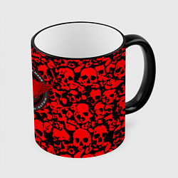 Кружка 3D Thirty Seconds to Mars skull pattern, цвет: 3D-черный кант