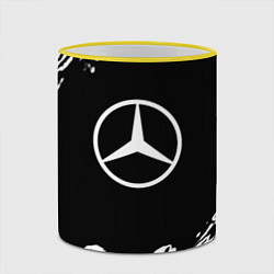 Кружка 3D Mercedes benz краски спорт, цвет: 3D-желтый кант — фото 2