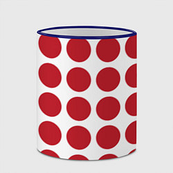 Кружка 3D Красные круги, цвет: 3D-синий кант — фото 2