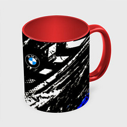 Кружка 3D BMW stripes color auto sport, цвет: 3D-белый + красный