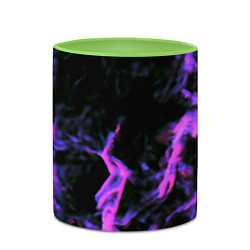 Кружка 3D Неоновая текстура разрывы текстура, цвет: 3D-белый + светло-зеленый — фото 2