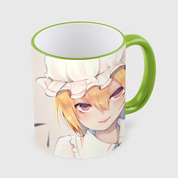 Кружка 3D Touhou Project Flandre smile, цвет: 3D-светло-зеленый кант