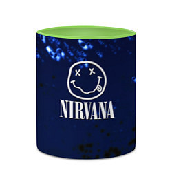 Кружка 3D Nirvana рок краски, цвет: 3D-белый + светло-зеленый — фото 2