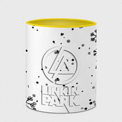 Кружка 3D Linkin park текстура зима рок, цвет: 3D-белый + желтый — фото 2
