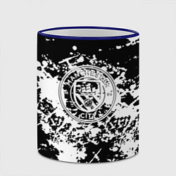 Кружка 3D Manchester City краски чёрно белые, цвет: 3D-синий кант — фото 2