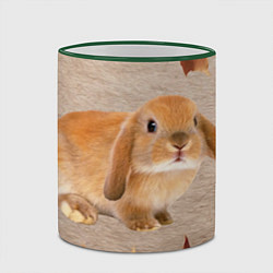 Кружка 3D Рыжий кролик, цвет: 3D-зеленый кант — фото 2