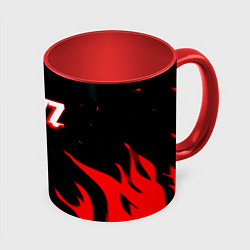 Кружка 3D Dayz flame, цвет: 3D-белый + красный