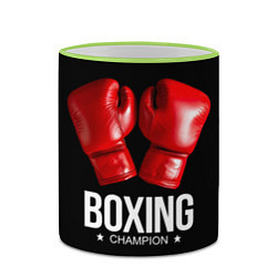 Кружка 3D Boxing Champion, цвет: 3D-светло-зеленый кант — фото 2