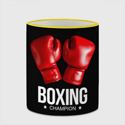 Кружка 3D Boxing Champion, цвет: 3D-желтый кант — фото 2