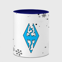 Кружка 3D Skyrim logo winter, цвет: 3D-белый + синий — фото 2