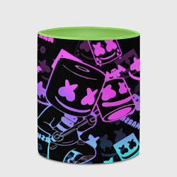 Кружка 3D Marshmello neon pattern, цвет: 3D-белый + светло-зеленый — фото 2
