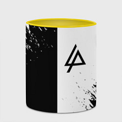 Кружка 3D Linkin park краски чёрнобелый, цвет: 3D-белый + желтый — фото 2