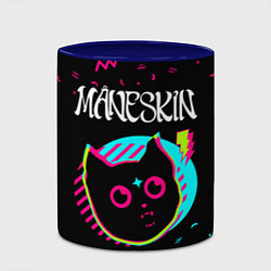 Кружка 3D Maneskin - rock star cat, цвет: 3D-белый + синий — фото 2