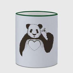 Кружка 3D Panda love art, цвет: 3D-зеленый кант — фото 2