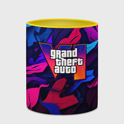 Кружка 3D Gta лого камуфляж яркие листья, цвет: 3D-белый + желтый — фото 2