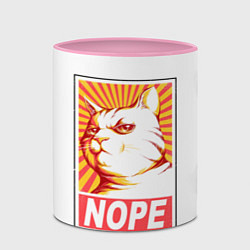 Кружка 3D Nope - cat, цвет: 3D-белый + розовый — фото 2