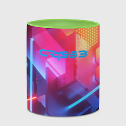 Кружка 3D Crysis текстура брони, цвет: 3D-белый + светло-зеленый — фото 2