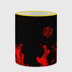 Кружка 3D Linkin Park красный огонь лого, цвет: 3D-желтый кант — фото 2