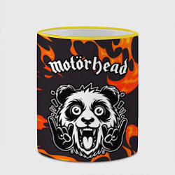 Кружка 3D Motorhead рок панда и огонь, цвет: 3D-желтый кант — фото 2