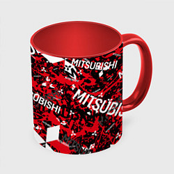 Кружка 3D Mitsubishi - chaos style, цвет: 3D-белый + красный