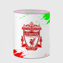 Кружка 3D Liverpool краски спорт, цвет: 3D-розовый кант — фото 2