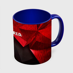 Кружка 3D Palworld red black abstract, цвет: 3D-белый + синий