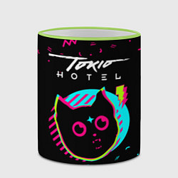 Кружка 3D Tokio Hotel - rock star cat, цвет: 3D-светло-зеленый кант — фото 2