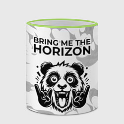 Кружка 3D Bring Me the Horizon рок панда на светлом фоне, цвет: 3D-светло-зеленый кант — фото 2