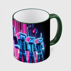 Кружка 3D Minecraft characters - neon glow, цвет: 3D-зеленый кант
