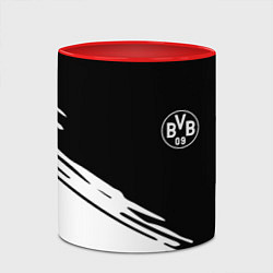 Кружка 3D Borussia текстура краски, цвет: 3D-белый + красный — фото 2