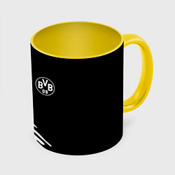 Кружка 3D Borussia текстура краски, цвет: 3D-белый + желтый