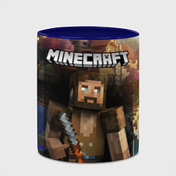 Кружка 3D Minecraft персонаж с бородой у горы, цвет: 3D-белый + синий — фото 2