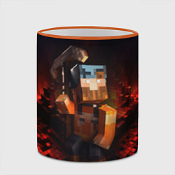 Кружка 3D Minecraft персонаж в огне, цвет: 3D-оранжевый кант — фото 2