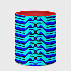 Кружка 3D Голубая киберпанк броня, цвет: 3D-белый + красный — фото 2