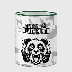 Кружка 3D Five Finger Death Punch рок панда на светлом фоне, цвет: 3D-зеленый кант — фото 2